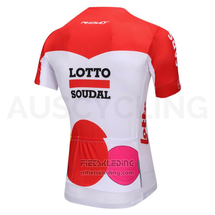 2018 Fietskleding Lotto Soudal Wit en Rood Korte Mouwen en Koersbroek